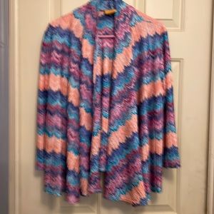 Ruby Rd. Colorful Silky Shrug One Size Pastels Great Jacket Cover Up